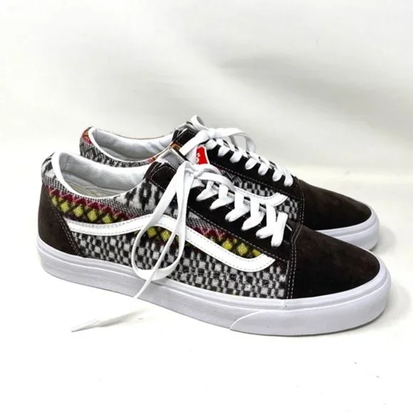 VANS Old Skool Fair Isle Low Brown Multi Men’s Canvas Suede Sneakers VN0A5JMIBF0 - Picture 6 of 10